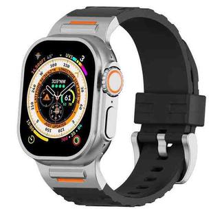 For Apple Watch 46mm / 49mm / 45mm / 44mm Trailblazer Silicone Watch Band(Black)