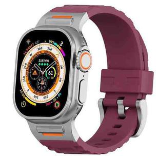 For Apple Watch 46mm / 49mm / 45mm / 44mm Trailblazer Silicone Watch Band(Wine Red)