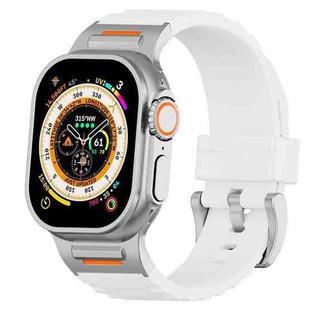 For Apple Watch 46mm / 49mm / 45mm / 44mm Trailblazer Silicone Watch Band(White)