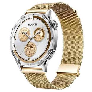 For Huawei Watch GT5 46mm Daul-section Magnetic Milan Steel Mesh Watch Band(Gold)