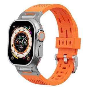 For Apple Watch 46mm / 49mm / 45mm / 44mm Trailblazer Oval Holes Silicone Watch Band(Orange)