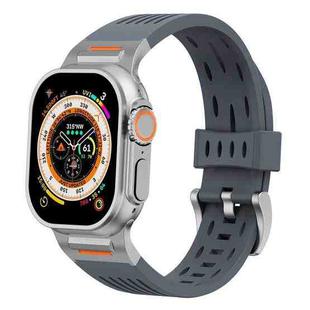 For Apple Watch 46mm / 49mm / 45mm / 44mm Trailblazer Oval Holes Silicone Watch Band(Grey)