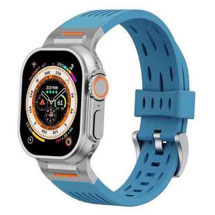 For Apple Watch 46mm / 49mm / 45mm / 44mm Trailblazer Oval Holes Silicone Watch Band(Premium Blue)