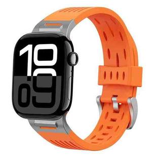 For Apple Watch 42mm / 41mm / 40mm / 38mm Trailblazer Oval Holes Silicone Watch Band(Orange)