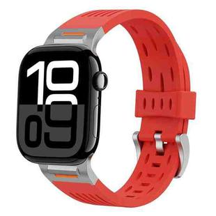 For Apple Watch 42mm / 41mm / 40mm / 38mm Trailblazer Oval Holes Silicone Watch Band(Red)