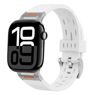 For Apple Watch 42mm / 41mm / 40mm / 38mm Trailblazer Oval Holes Silicone Watch Band(White)