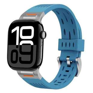 For Apple Watch 42mm / 41mm / 40mm / 38mm Trailblazer Oval Holes Silicone Watch Band(Premium Blue)