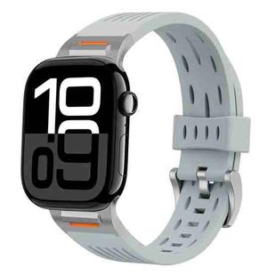 For Apple Watch 42mm / 41mm / 40mm / 38mm Trailblazer Oval Holes Silicone Watch Band(Cloudy Gray)