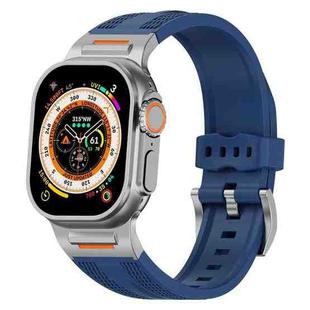 For Apple Watch 46mm / 49mm / 45mm / 44mm Trailblazer Woven Texture Silicone Watch Band(Midnight Blue)