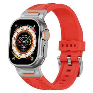 For Apple Watch 46mm / 49mm / 45mm / 44mm Trailblazer Woven Texture Silicone Watch Band(Red)