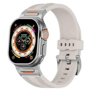 For Apple Watch 46mm / 49mm / 45mm / 44mm Trailblazer Woven Texture Silicone Watch Band(Starlight)