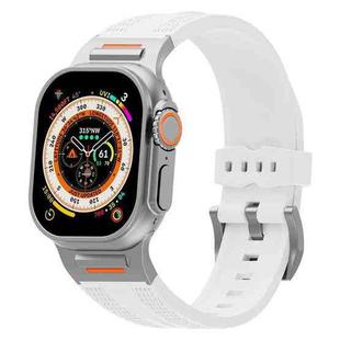 For Apple Watch 46mm / 49mm / 45mm / 44mm Trailblazer Woven Texture Silicone Watch Band(White)