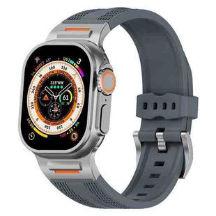 For Apple Watch 46mm / 49mm / 45mm / 44mm Trailblazer Woven Texture Silicone Watch Band(Grey)