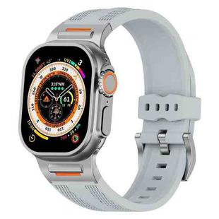 For Apple Watch 46mm / 49mm / 45mm / 44mm Trailblazer Woven Texture Silicone Watch Band(Cloudy Gray)