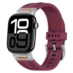 For Apple Watch 42mm / 41mm / 40mm / 38mm Trailblazer Woven Texture Silicone Watch Band(Wine Red)