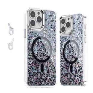 For iPhone 13 Pro Max Epoxy Glitter MagSafe Magnetic TPU Phone Case(Black)