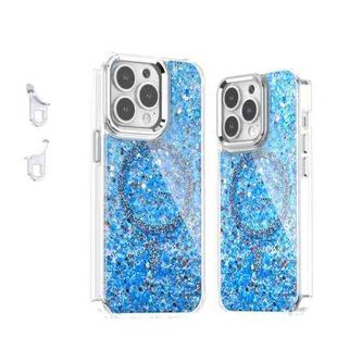 For iPhone 13 Pro Epoxy Glitter MagSafe Magnetic TPU Phone Case(Blue)