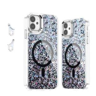 For iPhone 11 Epoxy Glitter MagSafe Magnetic TPU Phone Case(Black)