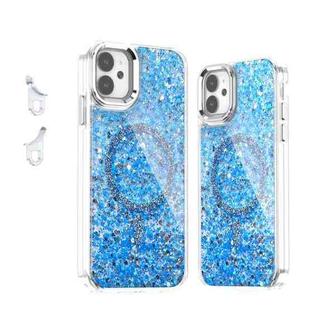 For iPhone 11 Epoxy Glitter MagSafe Magnetic TPU Phone Case(Blue)