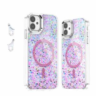 For iPhone 11 Epoxy Glitter MagSafe Magnetic TPU Phone Case(Pink)