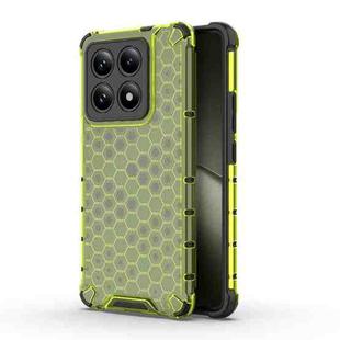 For Xiaomi 14T 5G Global Honeycomb Shockproof Phone Case(Green)