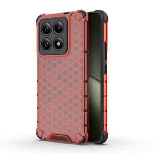 For Xiaomi 14T 5G Global Honeycomb Shockproof Phone Case(Red)