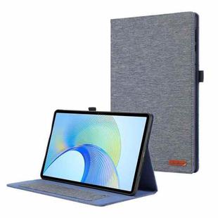 For Infinix Xpad Cloth Texture Horizontal Flip PU + TPU Tablet Case(Deep Blue)