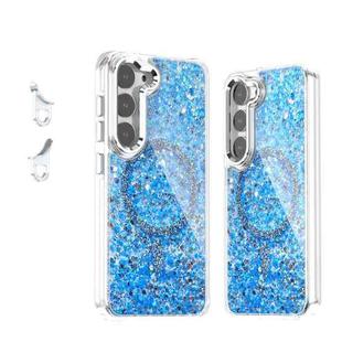 For Samsung Galaxy S23 5G Epoxy Glitter MagSafe Magnetic TPU Phone Case(Blue)