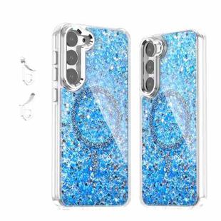 For Samsung Galaxy S23+ 5G Epoxy Glitter MagSafe Magnetic TPU Phone Case(Blue)