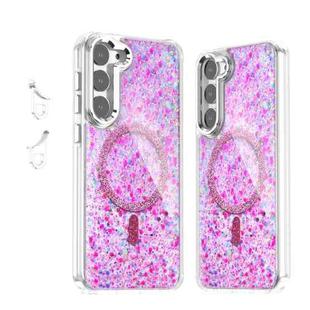 For Samsung Galaxy S23+ 5G Epoxy Glitter MagSafe Magnetic TPU Phone Case(Plum Red)