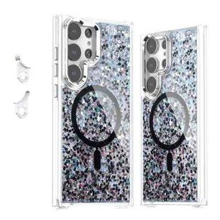 For Samsung Galaxy S23 Ultra 5G Epoxy Glitter MagSafe Magnetic TPU Phone Case(Black)