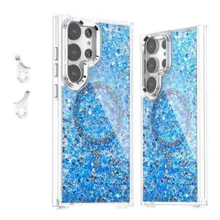 For Samsung Galaxy S23 Ultra 5G Epoxy Glitter MagSafe Magnetic TPU Phone Case(Blue)