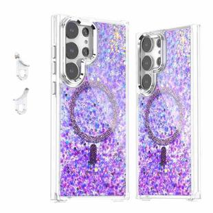 For Samsung Galaxy S23 Ultra 5G Epoxy Glitter MagSafe Magnetic TPU Phone Case(Purple)