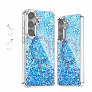 For Samsung Galaxy S24+ 5G Epoxy Glitter MagSafe Magnetic TPU Phone Case(Blue)