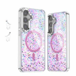 For Samsung Galaxy S24+ 5G Epoxy Glitter MagSafe Magnetic TPU Phone Case(Pink)