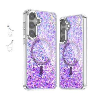 For Samsung Galaxy S24+ 5G Epoxy Glitter MagSafe Magnetic TPU Phone Case(Purple)