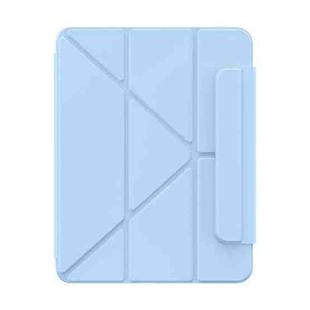 For iPad Pro 13 2024 Baseus Minimalist Series Y-shaped Tri-fold Magnetic Leather Tablet Case(Blue)