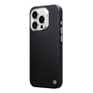 For iPhone 16 Pro Max TGVIS Carbon Fiber Series Full Body Coverage MagSafe Phone Case(Black)