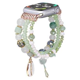 For Apple Watch 46mm / 49mm / 45mm / 44mm Shell Beads Chain Watch Band(Green)