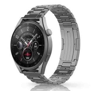 For Huawei Watch GT 5 / GT 4 46mm Button Style Three Beads Titanium Steel Quick Release Watch Band(Grey)