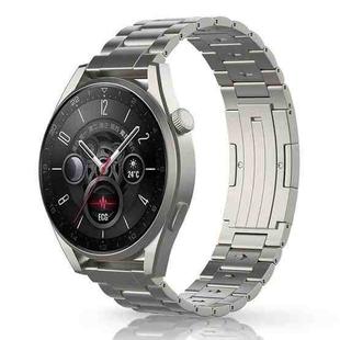 For Huawei Watch GT 5 / GT 4 46mm Button Style Three Beads Titanium Steel Quick Release Watch Band(Titanium Color)