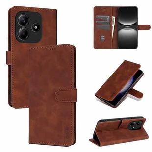 For Redmi Note 14 5G AZNS Skin Feel Calf Texture Flip Leather Phone Case(Brown)