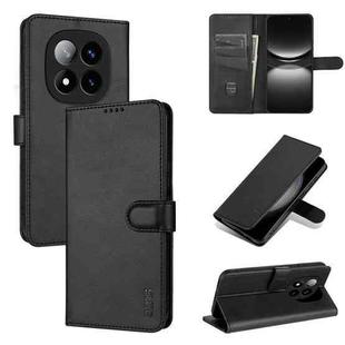 For Redmi Note 14 Pro 5G AZNS Skin Feel Calf Texture Flip Leather Phone Case(Black)