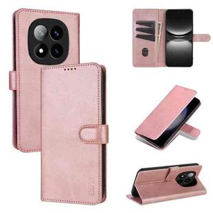 For Redmi Note 14 Pro 5G AZNS Skin Feel Calf Texture Flip Leather Phone Case(Rose Gold)