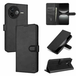 For Redmi K80 AZNS Skin Feel Calf Texture Flip Leather Phone Case(Black)