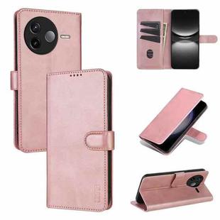 For Redmi K80 AZNS Skin Feel Calf Texture Flip Leather Phone Case(Rose Gold)