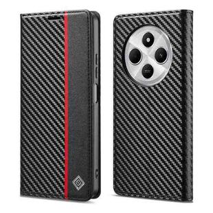 For Redmi 14C 4G LC.IMEEKE Carbon Fiber Texture Flip Leather Phone Case(Vertical Black)