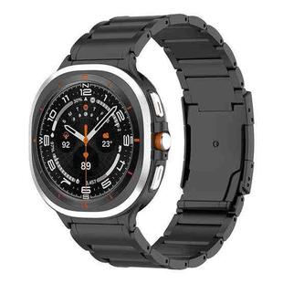 For Samsung Galaxy Watch8 / Watch8 Classic Three Beads Tortoise Buckle Titanium Steel Watch Band(Black)