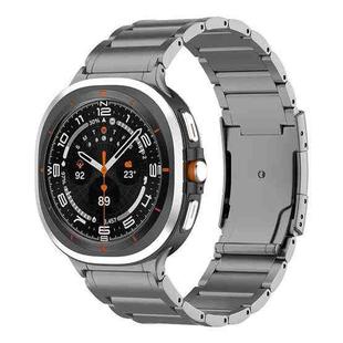 For Samsung Galaxy Watch8 / Watch8 Classic Three Beads Tortoise Buckle Titanium Steel Watch Band(Grey)