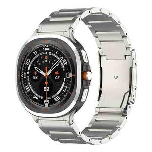 For Samsung Galaxy Watch8 / Watch8 Classic Three Beads Tortoise Buckle Titanium Steel Watch Band(Titanium Color)